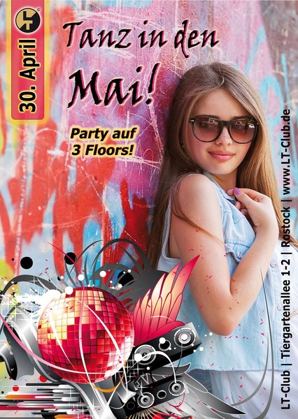 Party Flyer: Tanz in den Mai am 30.04.2016 in Rostock