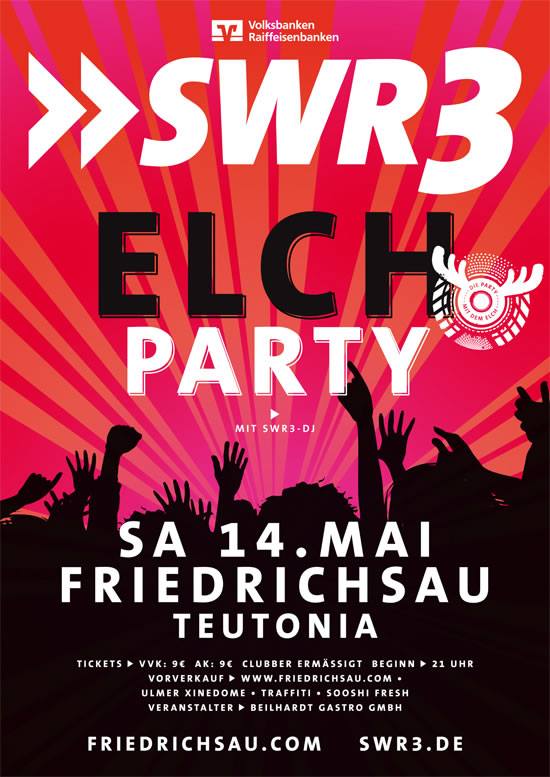 Party Flyer: SWR3 ELCH PARTY Ulm am 14.05.2016 in Ulm