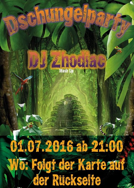 Party Flyer: Dschungelparty No. 1 @ Dettingen am 01.07.2016 in Ehingen a.d. Donau