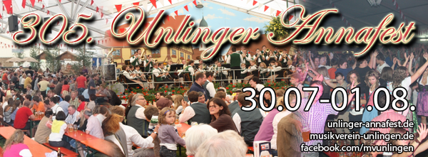Party Flyer: 305. Unlinger Annafest am 31.07.2016 in Unlingen