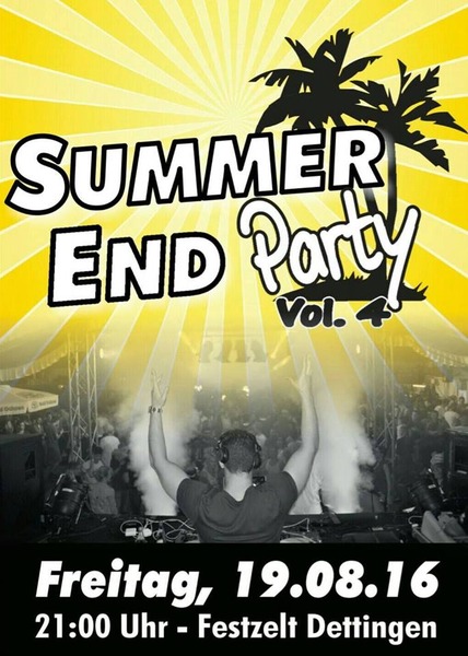 Party Flyer: SummerEnd-Party Vol.4 am 19.08.2016 in Dettingen an der Iller