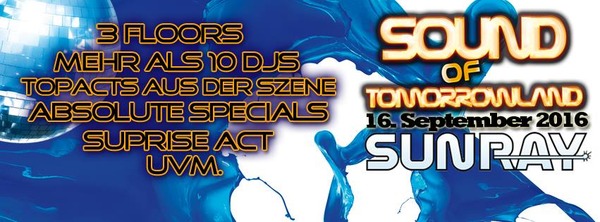 Party Flyer: Sound of Tomorrowland am 16.09.2016 in Mekirch