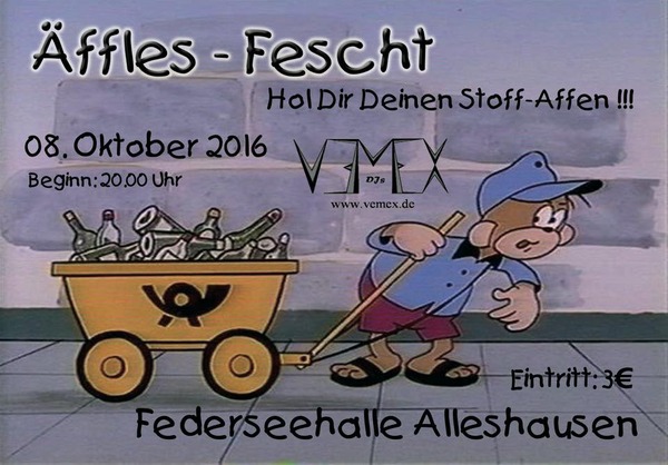 Party Flyer: ffles-Fescht Alleshausen 2016 am 08.10.2016 in Alleshausen