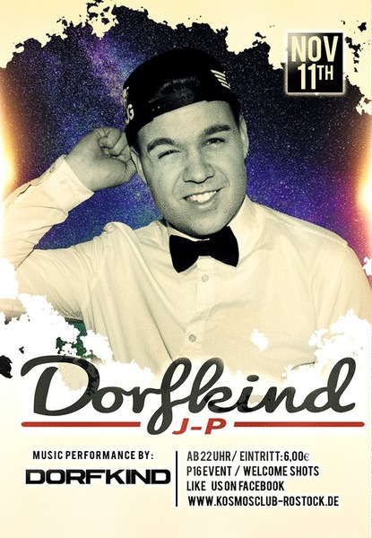 Party Flyer: Dorfkind J-P @ Kosmos Club am 11.11.2016 in Rostock