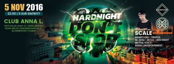 Party Flyer: HardNight - Dont STOP am 05.11.2016 in Berlin