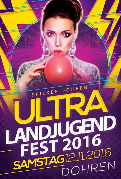 Party Flyer: Landjugendfest Dohren am 12.11.2016 in Herzlake