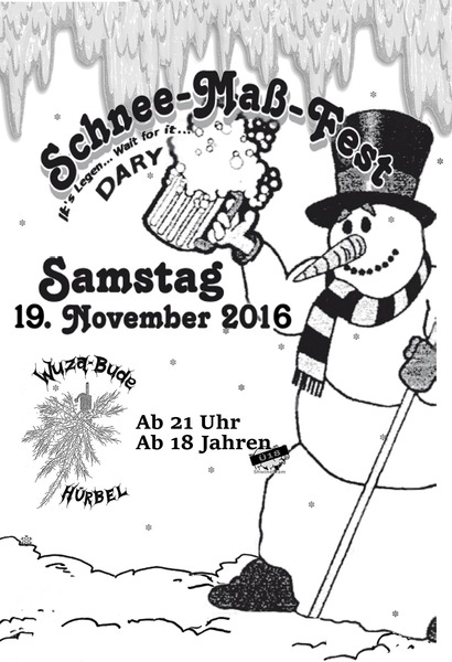 Party Flyer: Schneemafest am 19.11.2016 in Gutenzell-Hrbel