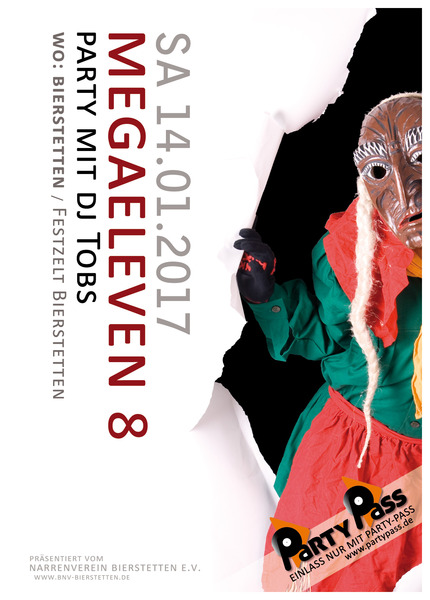 Party Flyer: MegaElevenParty Vol.8 mit DJ Tobs am 14.01.2017 in Bad Saulgau