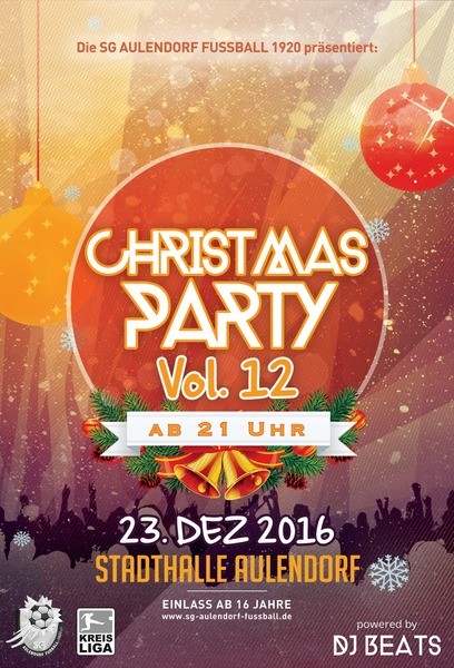 Party Flyer: Christmas PARTY VOL.12 am 23.12.2016 in Aulendorf