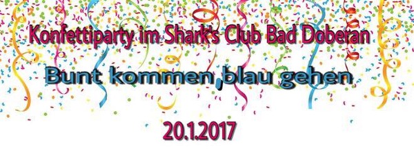 Party Flyer: Abi Konfetti Party - Bunt kommen, blau gehen am 20.01.2017 in Bad Doberan