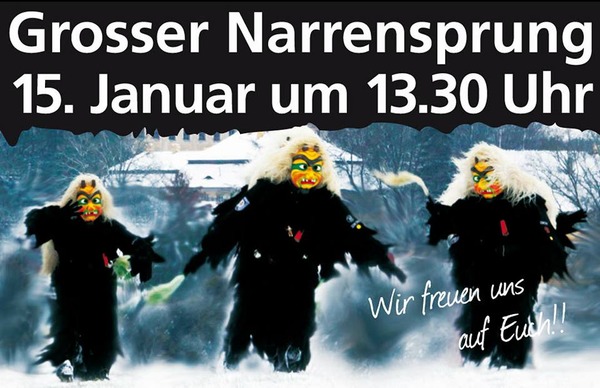Party Flyer: Narrensprung Wenk'l Fratza Oberstadion am 15.01.2017 in Oberstadion