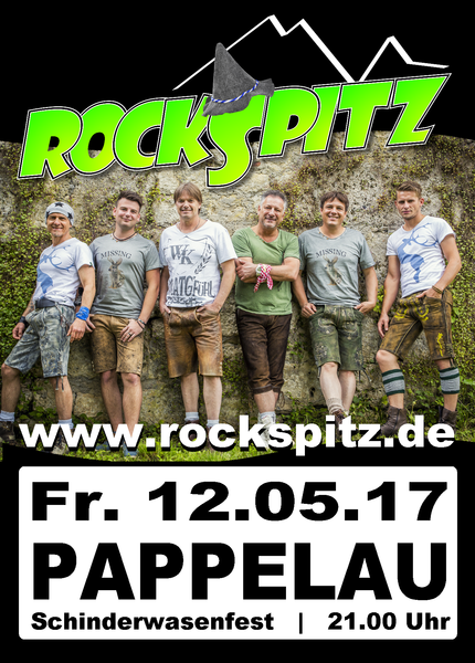 Party Flyer: ROCKSPITZ - Auftakt zum Schinderwasenfest 2017 am 12.05.2017 in Blaubeuren