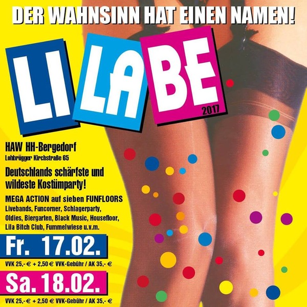 Party Flyer: Lilabe 2017 am 18.02.2017 in Hamburg