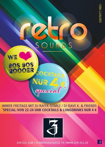 Party Flyer: retro sounds @ Zill am 02.06.2017 in Ulm