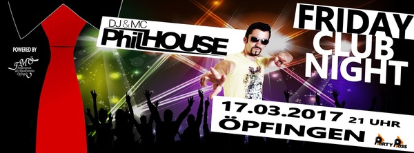 Party Flyer: Friday Club Night am 17.03.2017 in pfingen