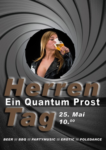 Party Flyer: Herrentag - Ein Quantum Prost! am 25.05.2017 in Rostock