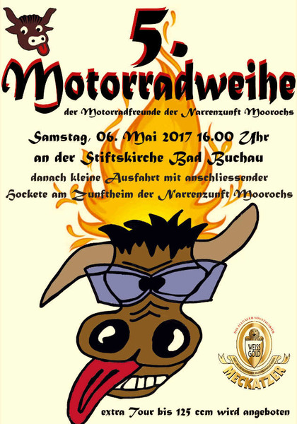Party Flyer: Motorrad-Segnung am 06.05.2017 in Bad Buchau