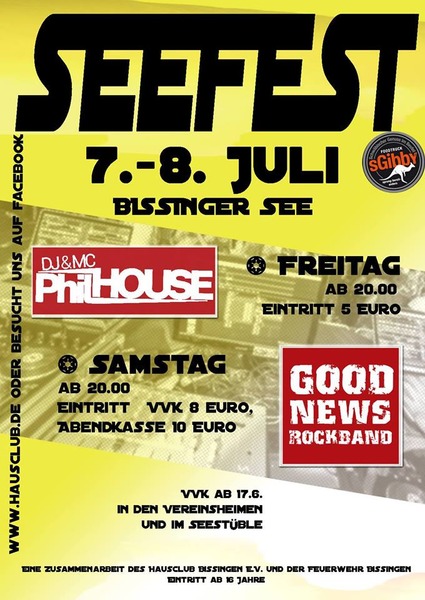 Party Flyer: 5. Seefest Bissingen - DJ PhilHouse am 07.07.2017 in Bissingen a.d.T.