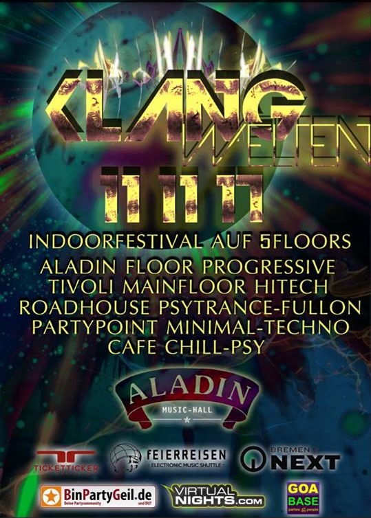 Party Flyer: Klangwelten - das Indoor Goa Festival auf 5 Floors am 11.11.2017 in Bremen