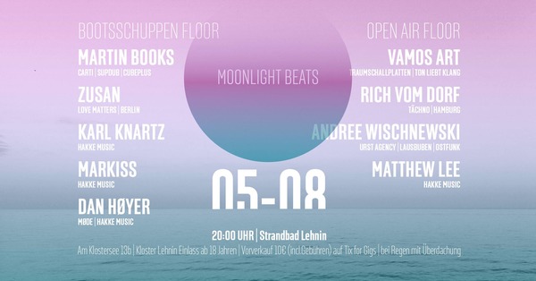 Party Flyer: Moonlight Beats Open Air am 05.08.2017 in Kloster Lehnin