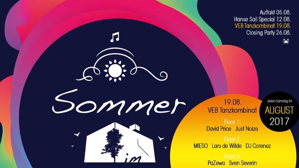 Party Flyer: Sommer im Bunker - VEB Tanzkombinat am 19.08.2017 in Rostock