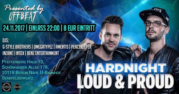 Party Flyer: HardNight LOUD & PROUD am 24.11.2017 in Berlin