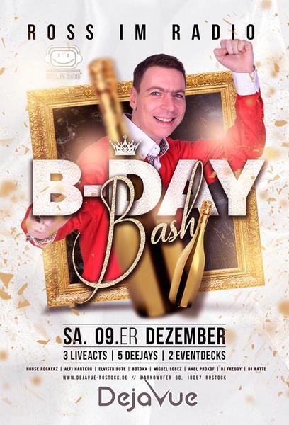 Party Flyer: ROSS im RADIO - B-DAY BASH am 09.12.2017 in Rostock