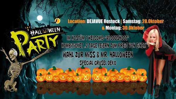 Party Flyer: Halloween 2017 - das Gruselmegaevent am 28.10.2017 in Rostock