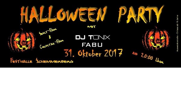 Party Flyer: Halloweenparty 2017 Schemmerberg am 31.10.2017 in Schemmerhofen