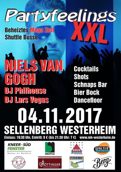 Party Flyer: Partyfeelings XXL Westerheim am 04.11.2017 in Westerheim