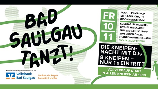 Party Flyer: Bad Saulgau Tanzt! Die Kneipennacht mit DJs am 10.11.2017 in Bad Saulgau