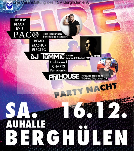 Party Flyer: FIRE & ICE Partynacht am 16.12.2017 in Berghlen