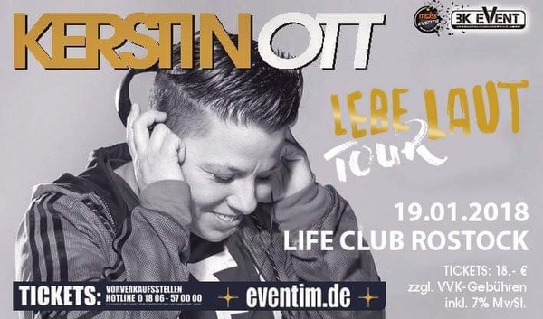 Party Flyer: Kerstin Ott - Lebe laut Tour 2018 am 19.01.2018 in Rostock
