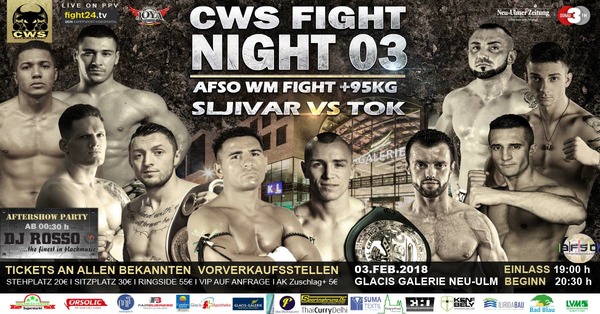 Party Flyer: CWS FIGHT NIGHT 03 am 03.02.2018 in Neu-Ulm