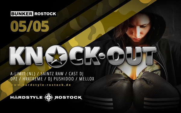 Party Flyer: KNOCKOUT with A-Limit (NL) am 05.05.2018 in Rostock