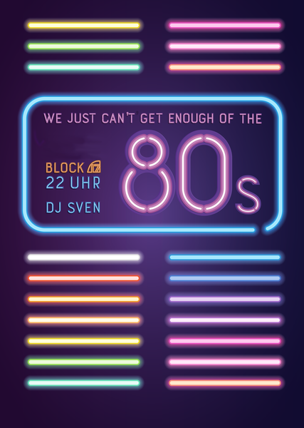 Party Flyer: We just cant get enough of the 80s am 27.04.2018 in Wismar