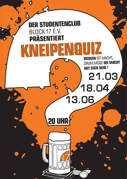 Party Flyer: Kneipenquiz - die Zweite am 18.04.2018 in Wismar