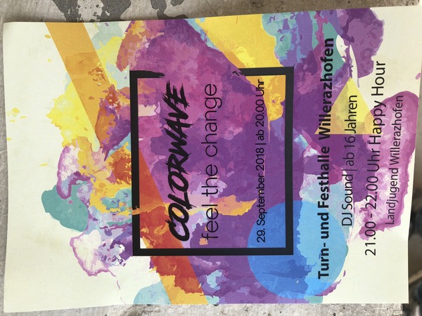 Party Flyer: Colorwave feel the change am 29.09.2018 in Leutkirch im Allgu