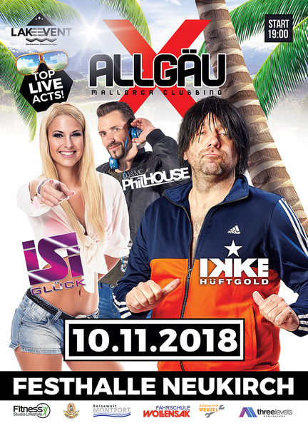 Party Flyer: Allgu-X   MALLORCA CLUBBING  am 10.11.2018 in Neukirch