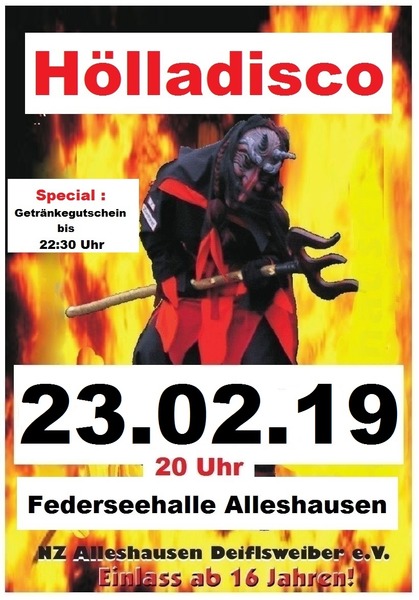 Party Flyer: HLLADISCO am 23.02.2019 in Alleshausen