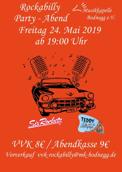 Party Flyer: Rockabilly Party-Abend am 24.05.2019 in Bodnegg