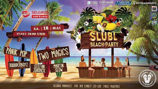 Party Flyer: Sommer, Liebe & Badelatschen Beach Party am 18.05.2019 in Falkensee