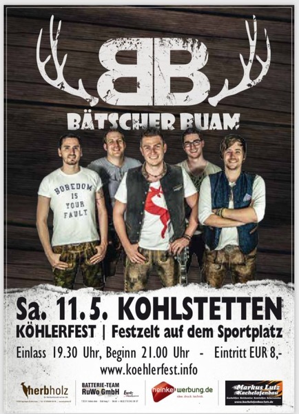 Party Flyer: Btscher Buam beim Khlerfest am 11.05.2019 in Engstingen