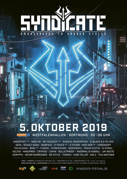 Party Flyer: SYNDICATE 2019 - "Ambassadors in Harder Styles" am 05.10.2019 in Dortmund