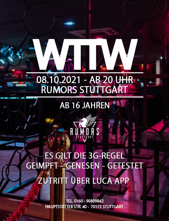 Party Flyer: WTTW ab 16 Jahren @ Rumors Club Stuttgart am 08.10.2021 in Stuttgart