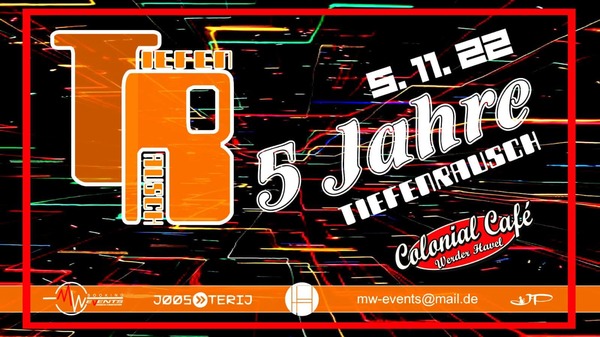 Party Flyer: 5 Jahre Tiefenrausch am 05.11.2022 in Werder (Havel)