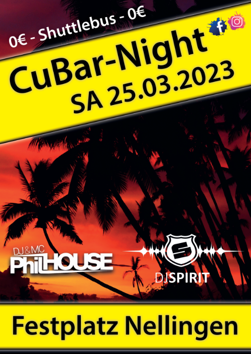 Party Flyer: Cubar-Night Nellingen 4.0 am 25.03.2023 in Nellingen