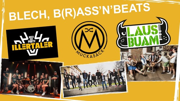 Party Flyer: Bezirksmusikfest - Blech, B(r)ass'n'Beats am 16.06.2023 in Kirchdorf an der Iller