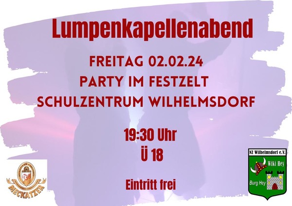 Party Flyer: LUMPENKAPELLEN ABEND  am 02.02.2024 in Wilhelmsdorf