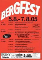 BERGFEST-PARTYNACHT (bis 21.30Uhr nur 3 Eintritt und Maß Bier 3) am Samstag, 06.08.2005